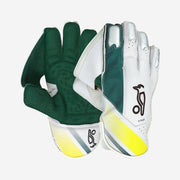 KOOKABURRA Pro Players Wicket Keeping Gloves Green/Gold - Youth