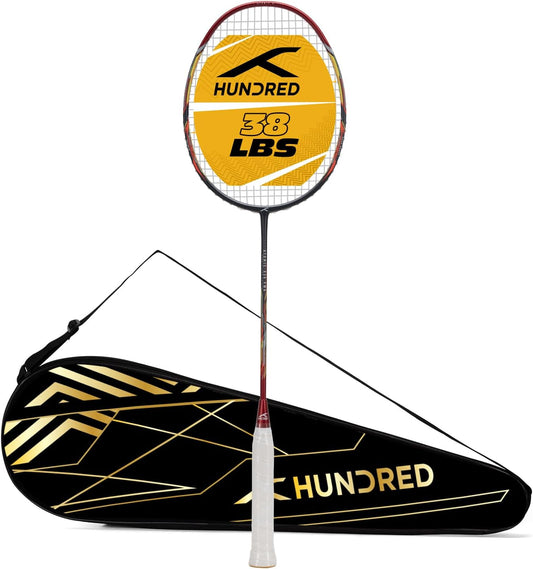 HUNDRED Atomic X 38 PWR Carbon Fibre Badminton Racquet 3U6 Pre-Strung