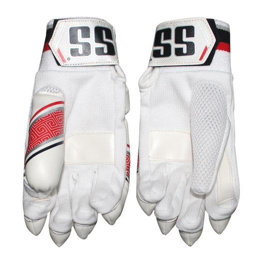 >> SS College Junior Batting Gloves White/Red - Junior