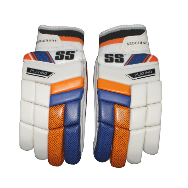 SS Platino Junior Batting Gloves White/Blue/Orange [Junior - Youth Sizes]