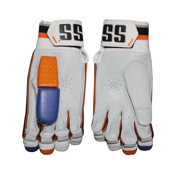SS Platino Junior Batting Gloves White/Blue/Orange [Junior - Youth Sizes]