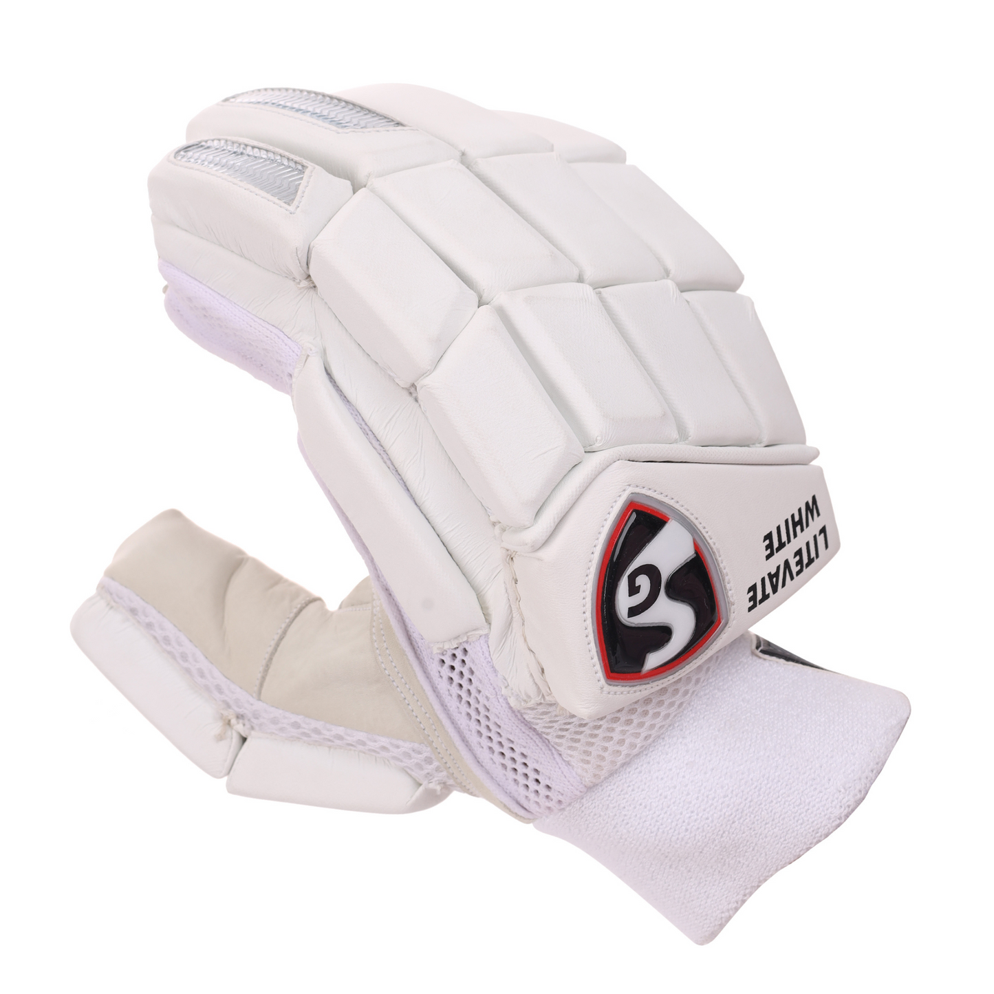 SG Litevate White Batting Gloves '24 - Youth