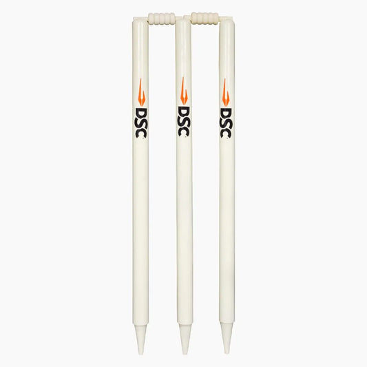 DSC Bleached & Polished Stumps - 6 Stumps with Bails