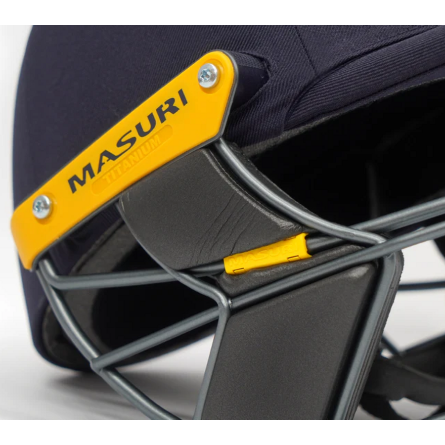 MASURI E Line Titanium Cricket Helmet Navy - Senior
