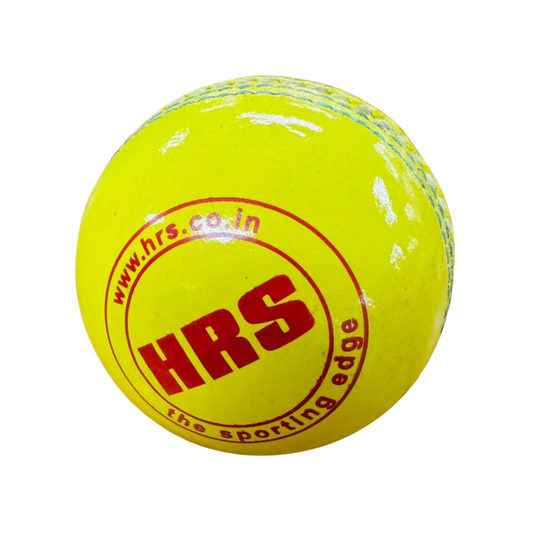 HRS 2-piece Leather Indoor Cricket Ball - Yellow