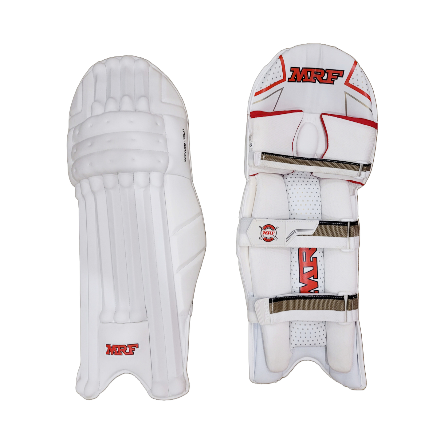 >> MRF Wizard Gold Batting Leg Guards - Adult