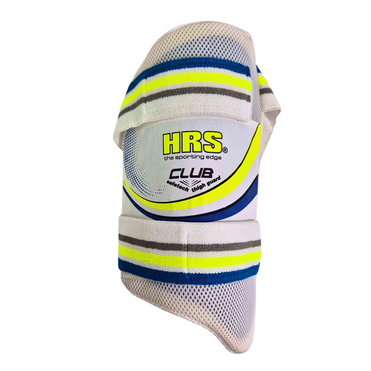HRS Club Thigh Guard front view showing lightweight HDF protection.