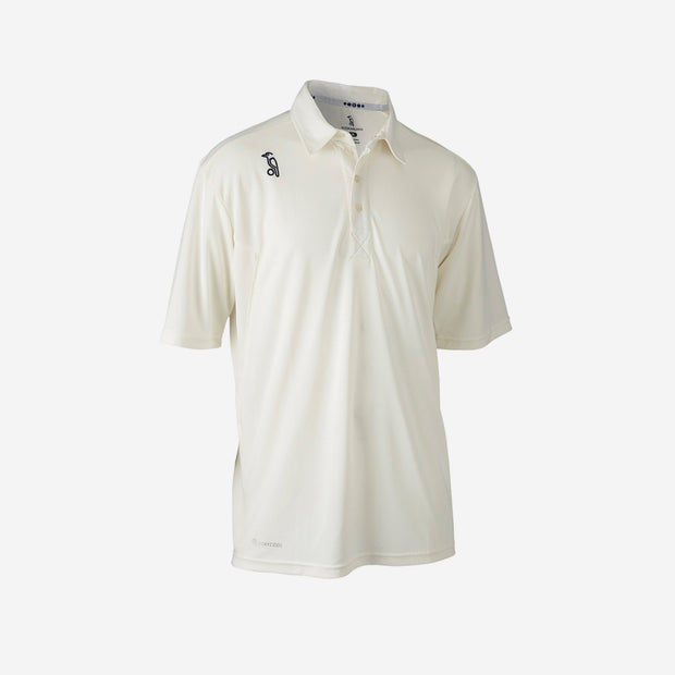 KOOKABURRA KB Pro Active Short Sleeve Shirt Cream - Senior [SIZE S - 3XL] - Highmark Cricket