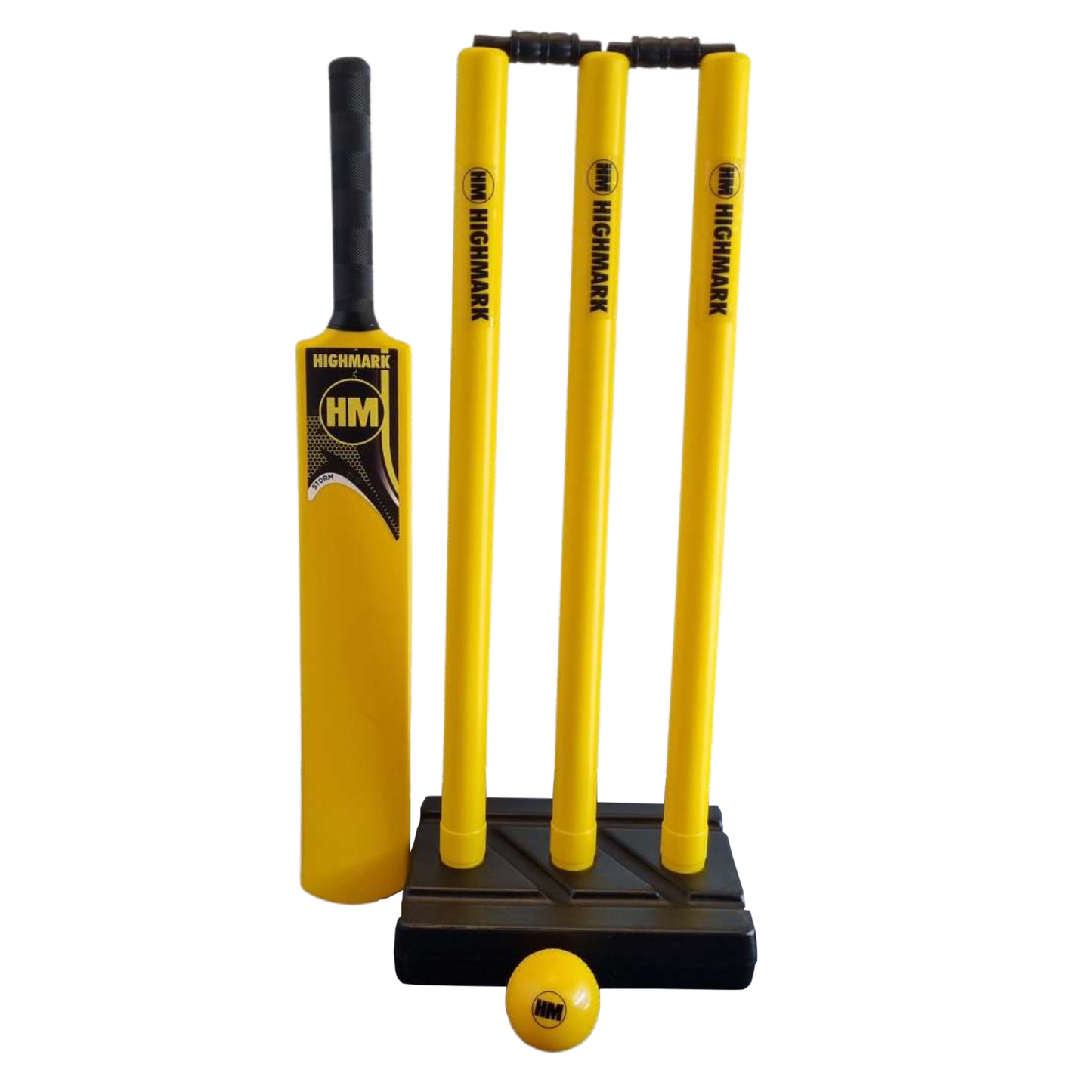 HM STORM Plastic Cricket Set with Drawstring Mesh Carry Bag - Highmark Cricket