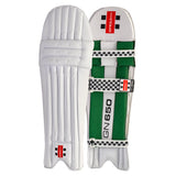 Gray-Nicolls GN 650 Batting Leg Guards front and back view showing lightweight bamboo-cane design.