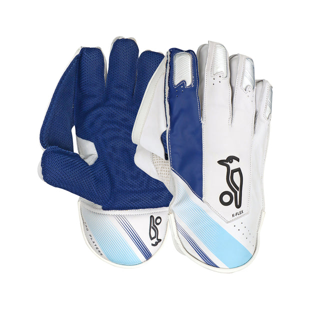 KOOKABURRA Pro Players Wicket Keeping Gloves White/Blue - Adult