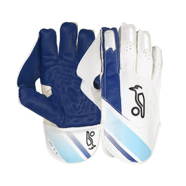 KOOKABURRA Pro 2.0 Wicket Keeping Gloves White/Blue '23 - Youth