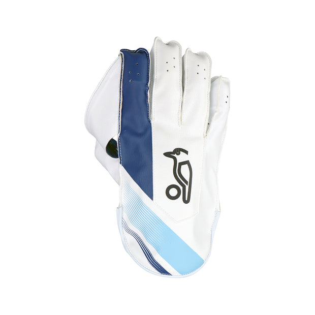 KOOKABURRA Pro 3.0 Wicket Keeping Gloves White/Blue [Small Junior - Junior Sizes]