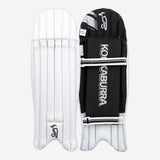 KOOKABURRA Pro 3.0 Wicket Keeping Leg Guards White/Black '24/25 [Sizes Youth - Adult]