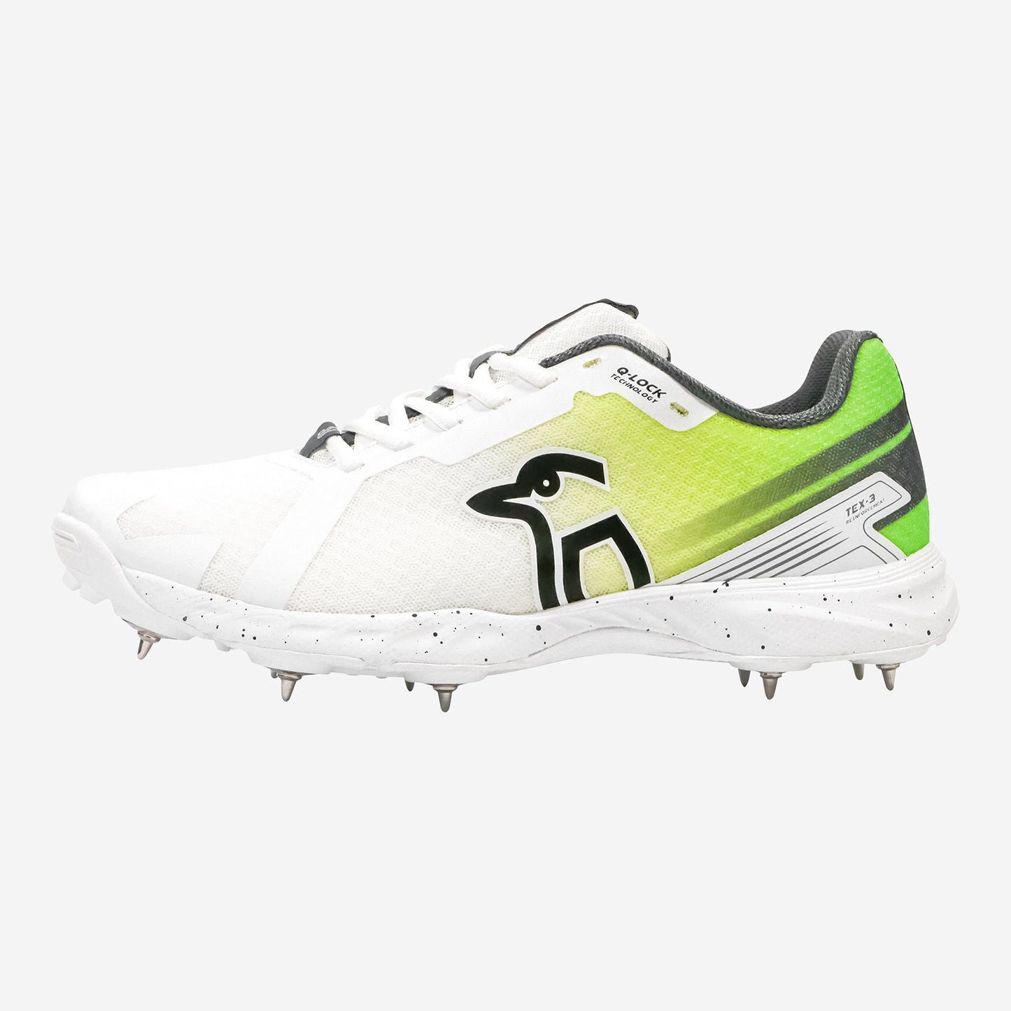 KOOKABURRA Pro 2.0 Spike Cricket Shoes White/Lime/Yellow [Sizes US8-US14]