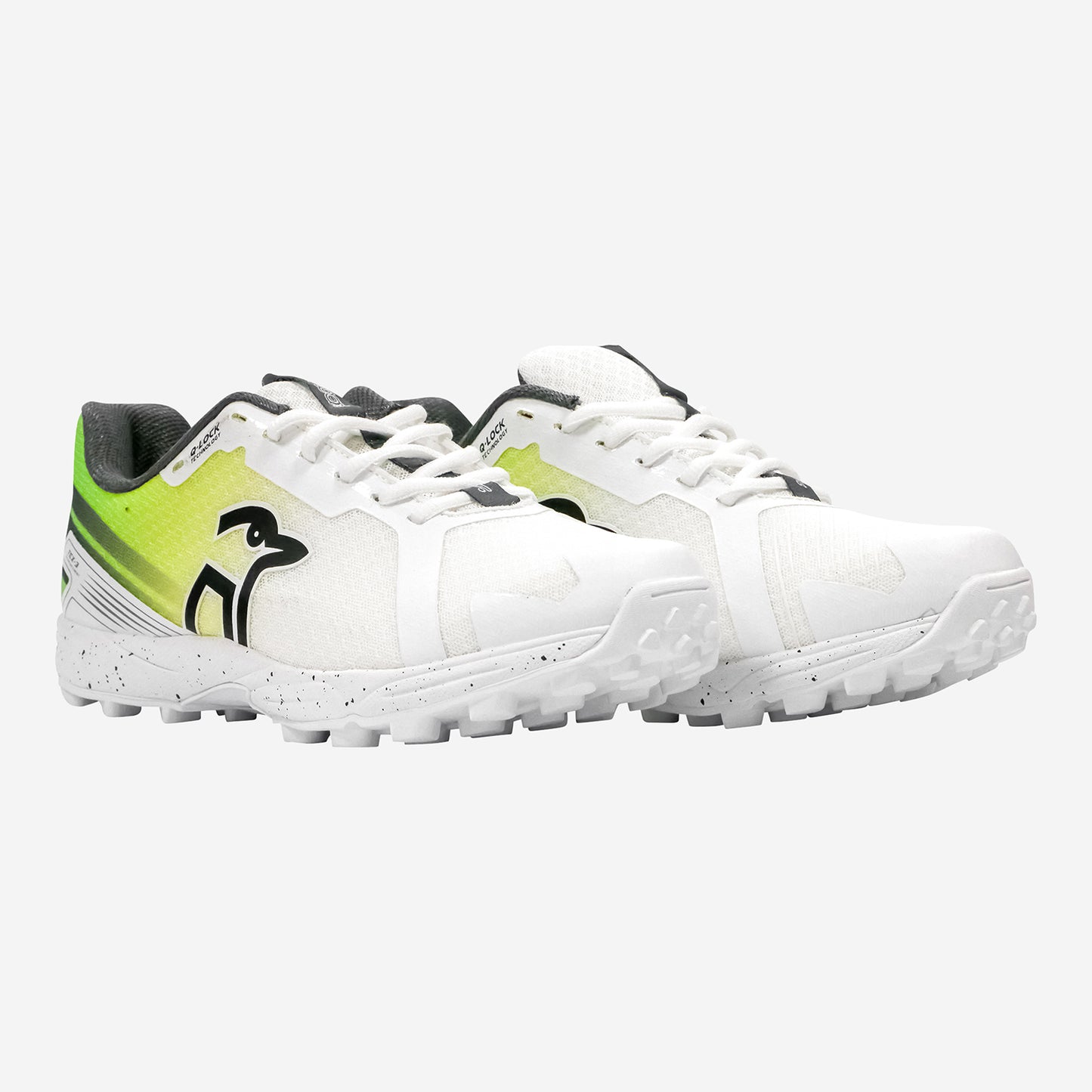 KOOKABURRA Pro 2.0 Rubber Cricket Shoes - White/Lime/Yellow [Sizes US6-US14]