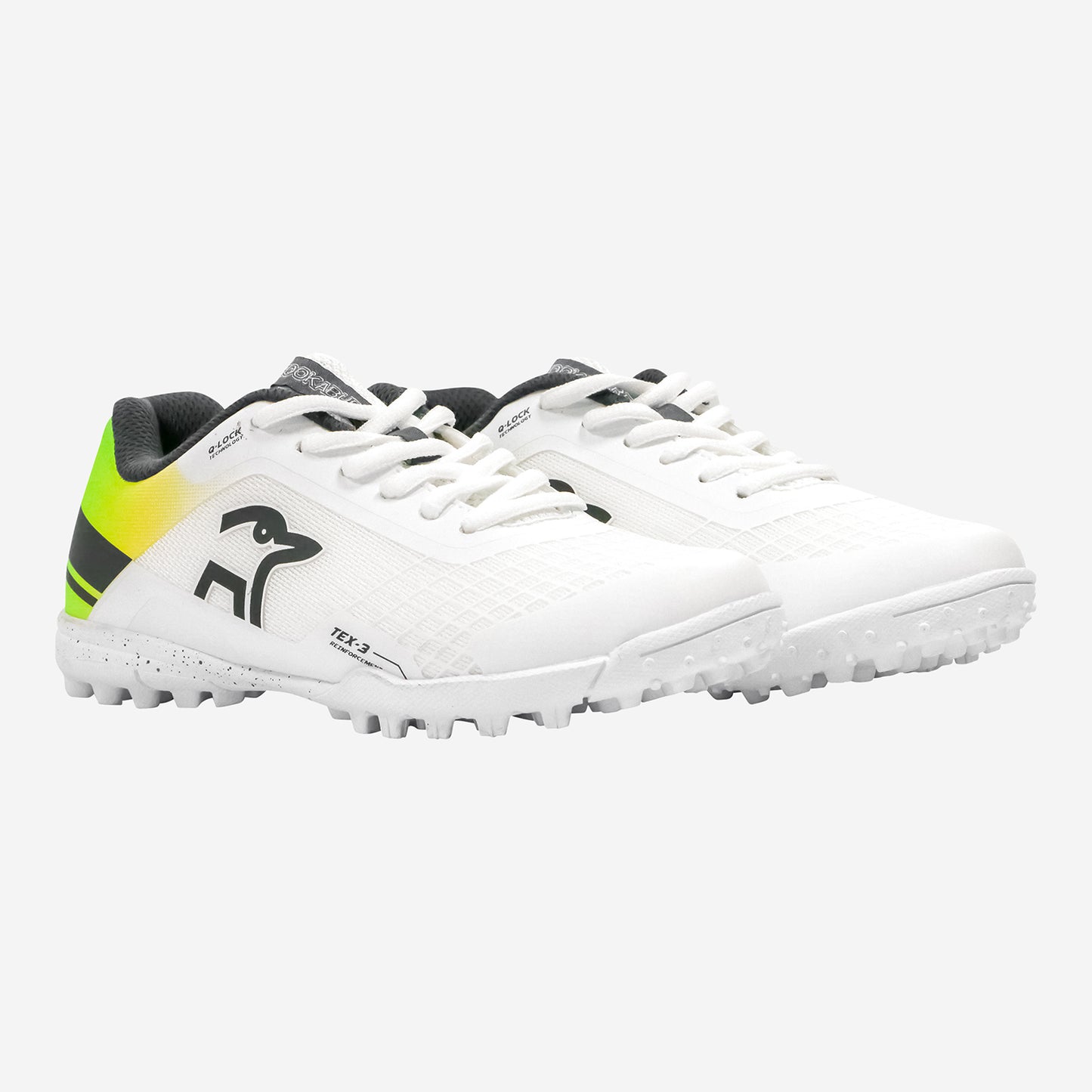 KOOKABURRA Pro 5.0 Rubber Cricket Shoes White/Lime/Yellow [Sizes Youth US1-US7]