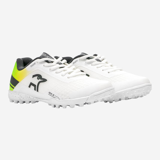 KOOKABURRA Pro 5.0 Rubber Cricket Shoes White/Lime/Yellow [Sizes Youth US1-US7]