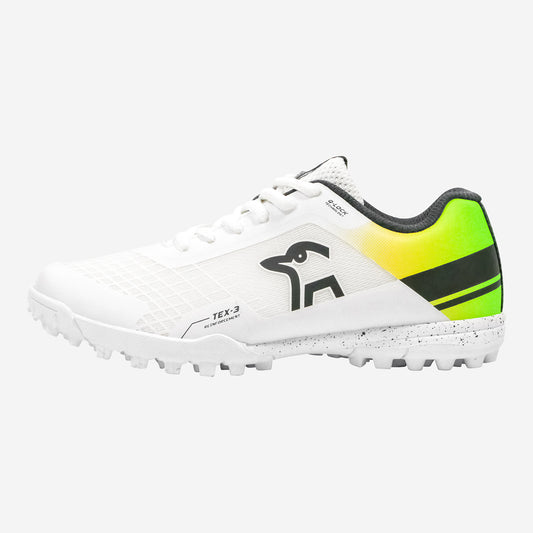 KOOKABURRA Pro 5.0 Rubber Cricket Shoes White/Lime/Yellow [Sizes Youth US1-US7]