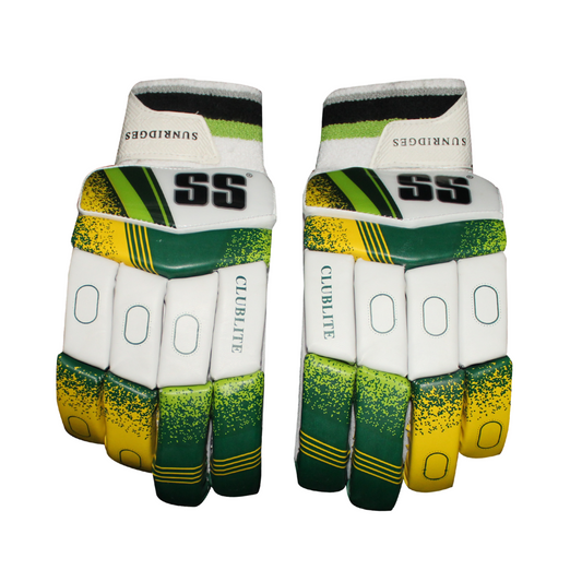 SS Clublite Junior Batting Gloves White/Green/Gold [Junior - Youth Sizes]