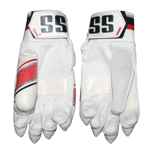 SS College Junior Batting Gloves White/Red '24 [Junior - Youth Sizes]