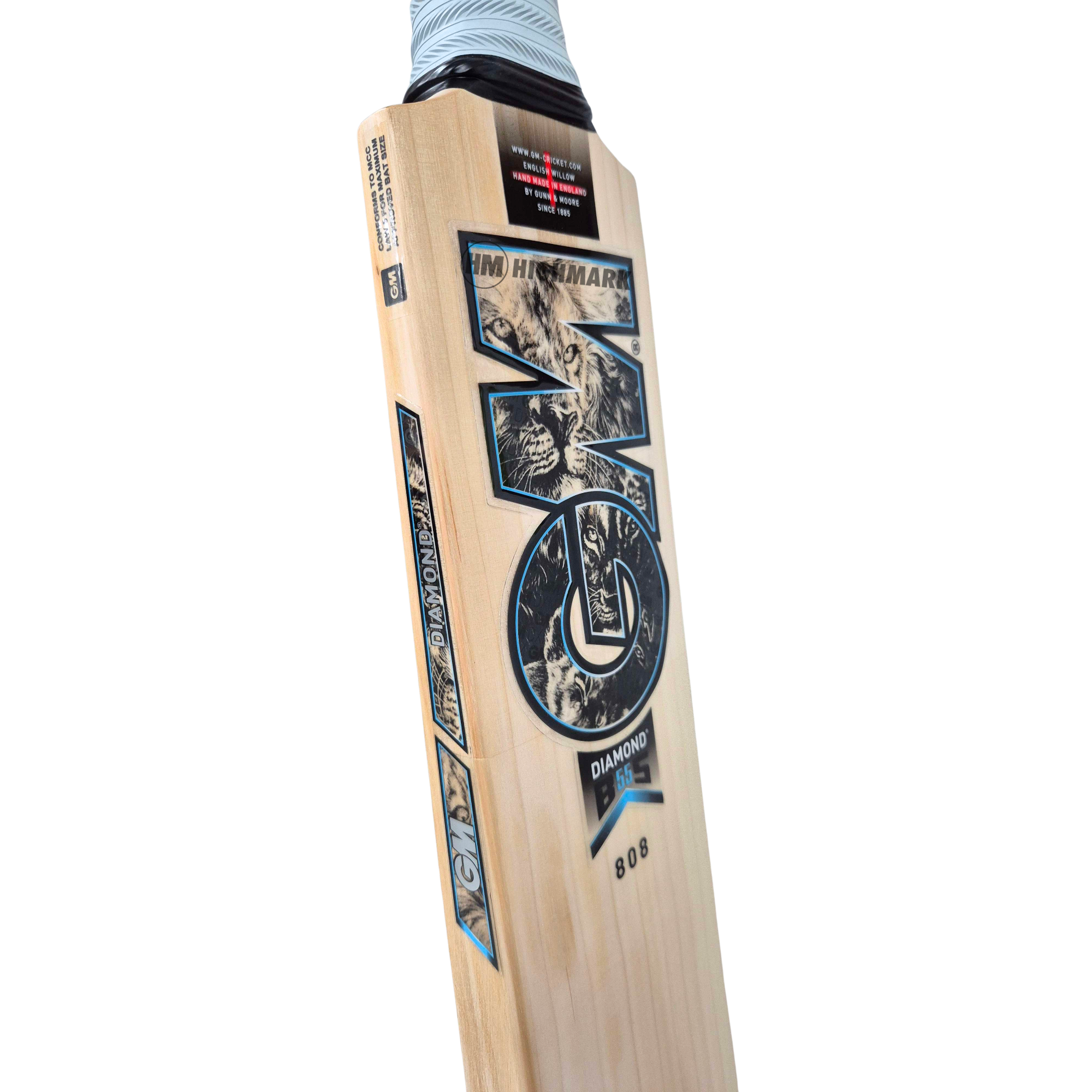 GUNN & MOORE GM Diamond 808 L555 Grade 2 English Willow Cricket Bat '26/27 - Adult