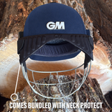 GUNN & MOORE GM Maestro Edge Steel Grille Cricket Helmet w/ Neck Protector- Adult
