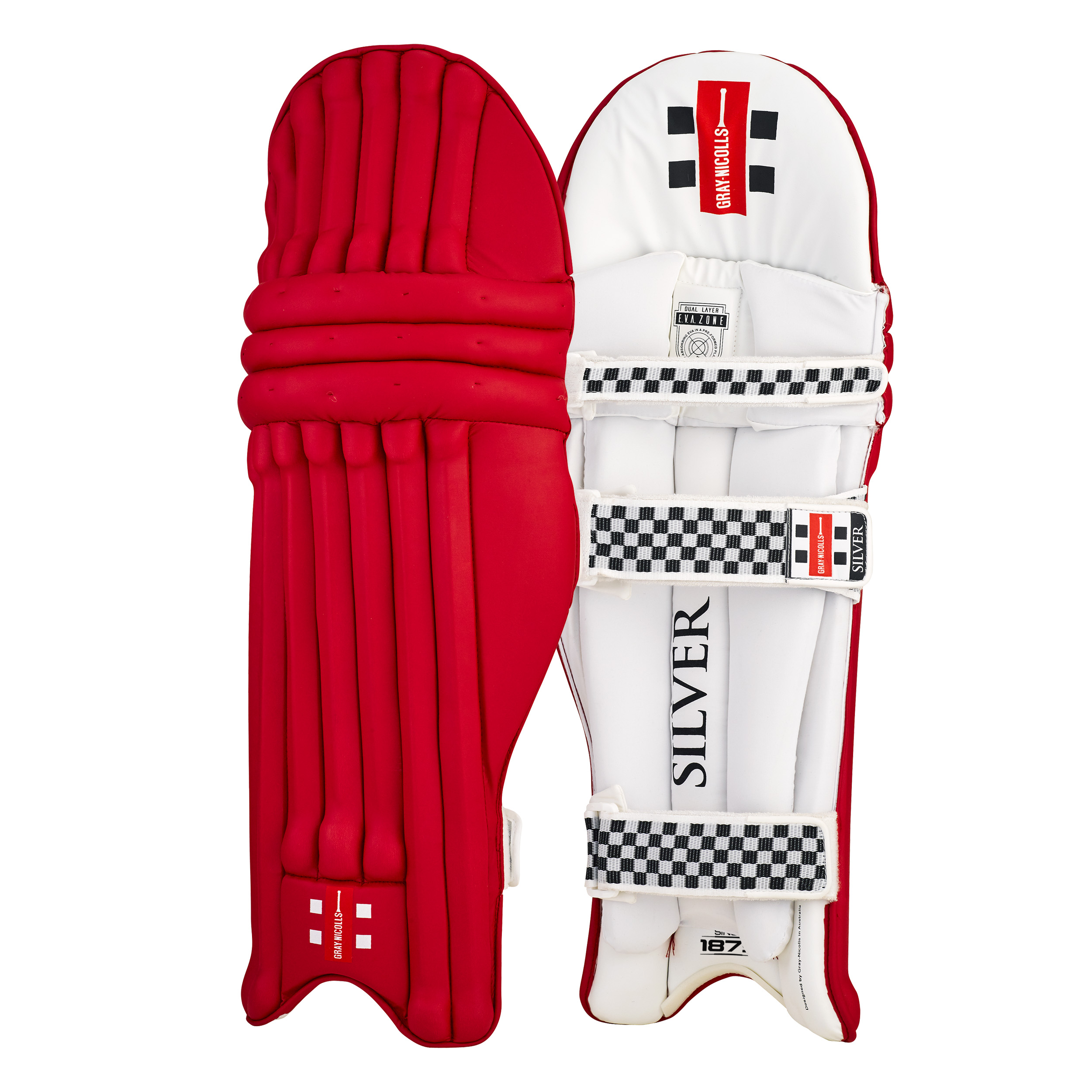 GRAY-NICOLLS GN Silver Coloured Batting Leg Guards '26/27 - Adult
