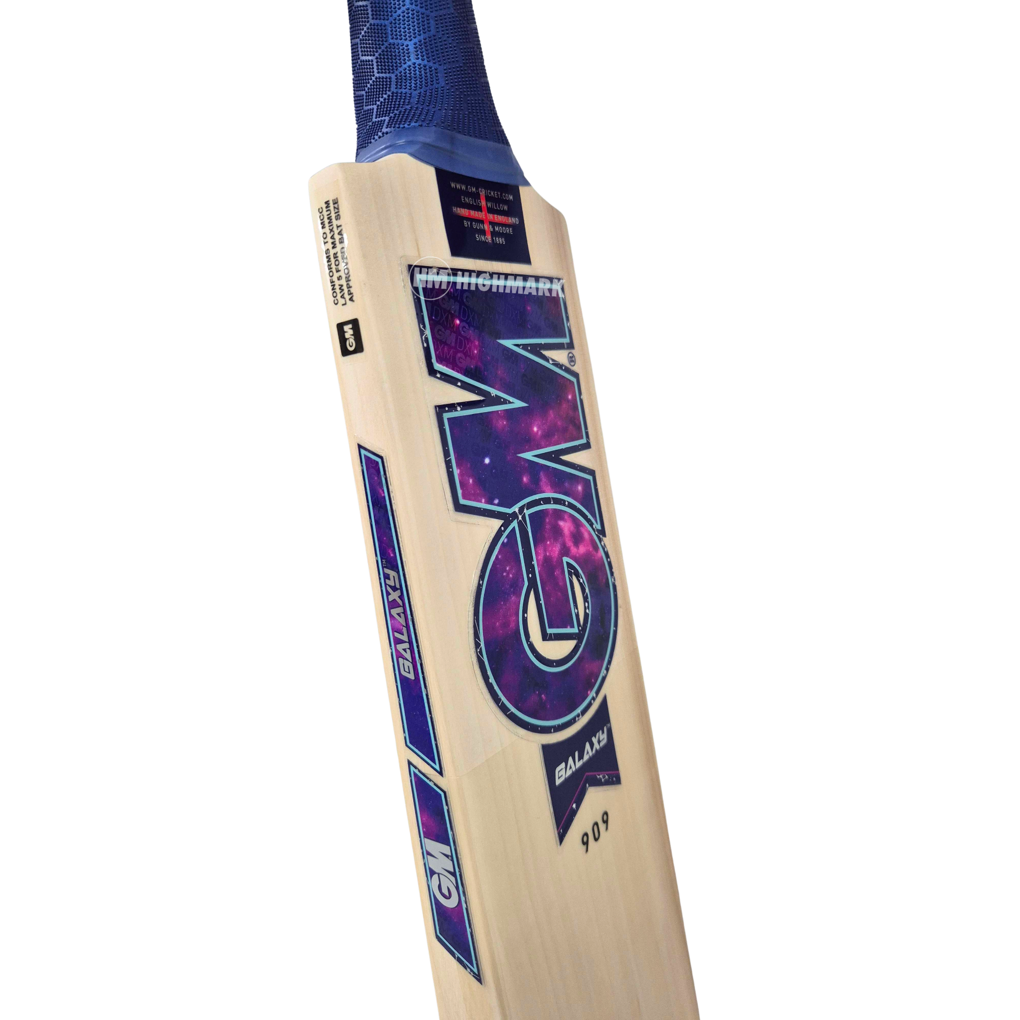 GUNN & MOORE GM Galaxy 909 L555 Grade 1 English Willow Cricket Bat '26/27 - Adult