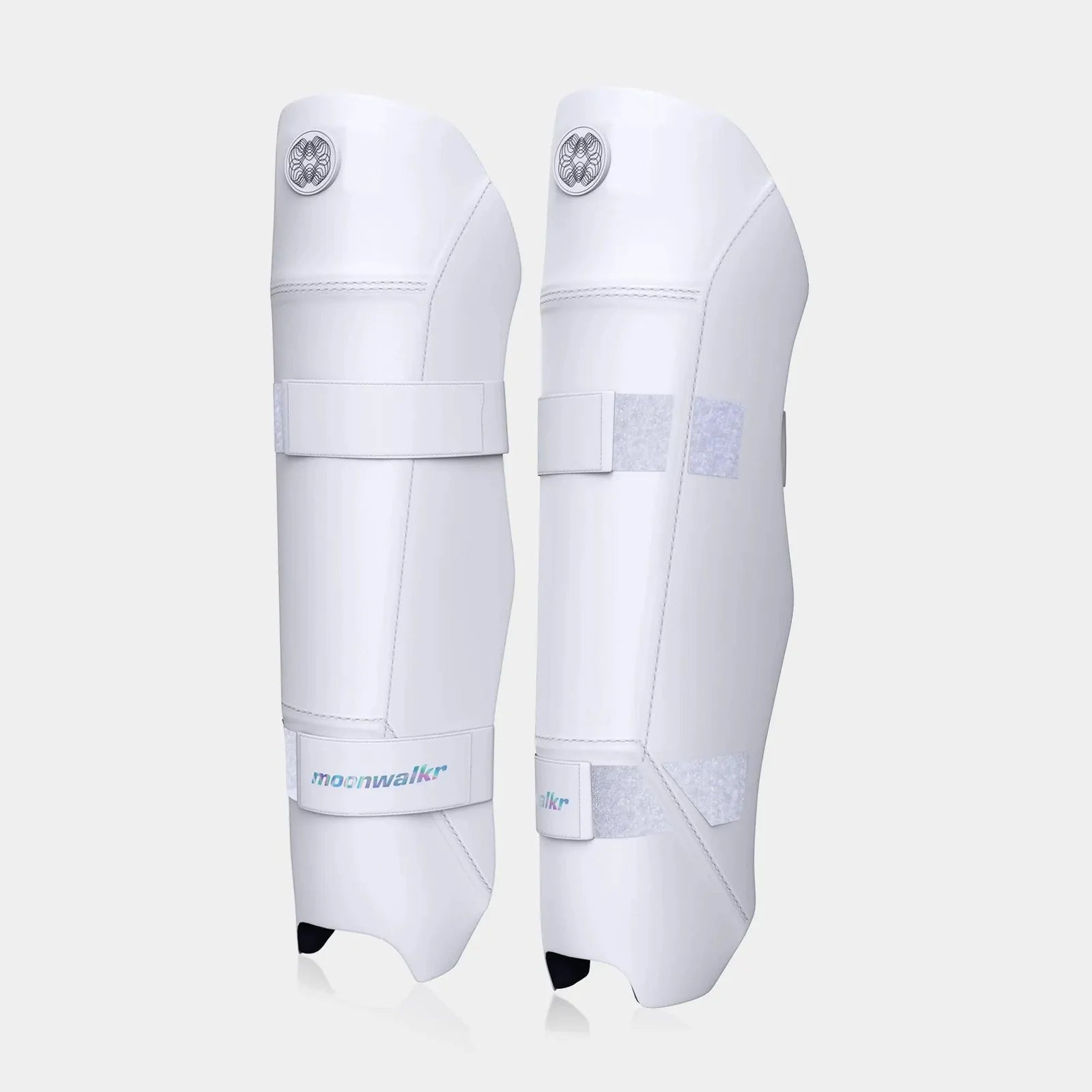 MOONWALKR Wicket Keeping Shin Guards - White [Sizes Youth - Adult]
