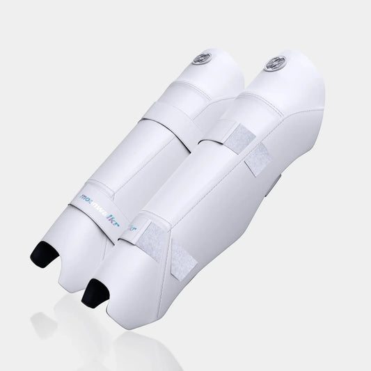 MOONWALKR Wicket Keeping Shin Guards - White [Sizes Youth - Adult]
