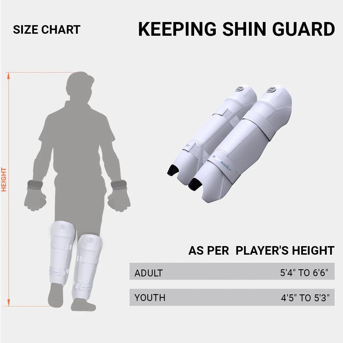 MOONWALKR Wicket Keeping Shin Guards - Navy [Sizes Youth - Adult]