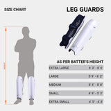 MOONWALKR 2.0 - Batting Leg Guards - White [Sizes X Small - X Large]