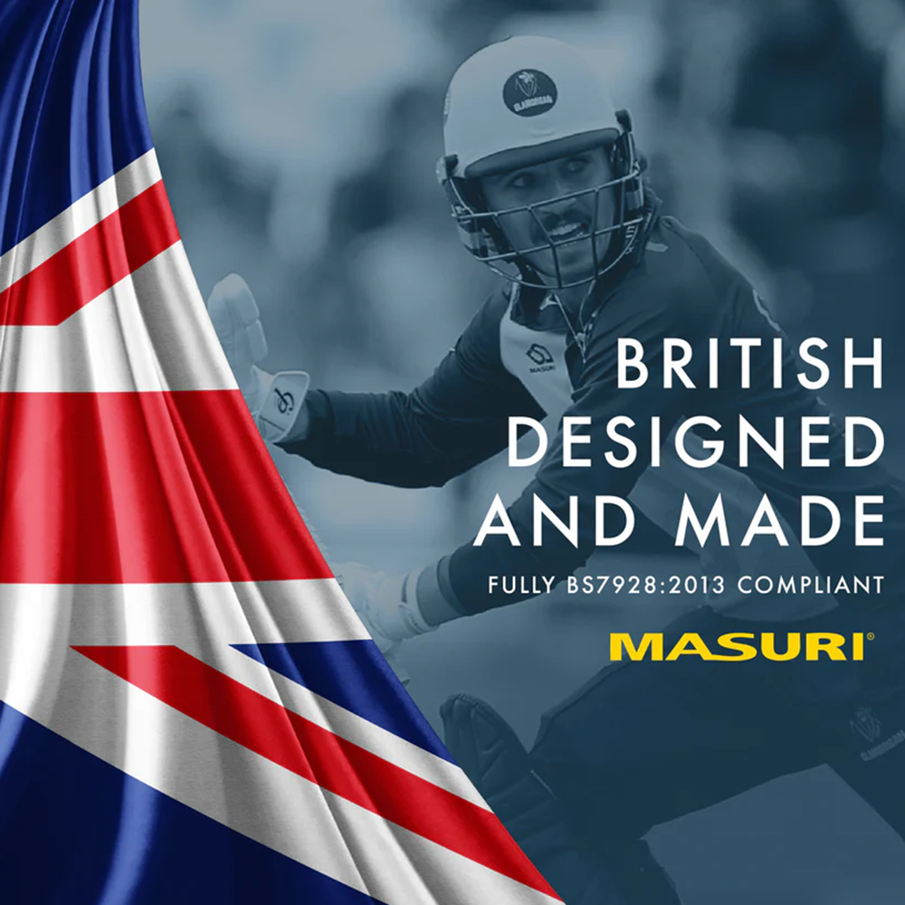 MASURI T Line Steel Wicket Keeping Helmet Navy - Senior