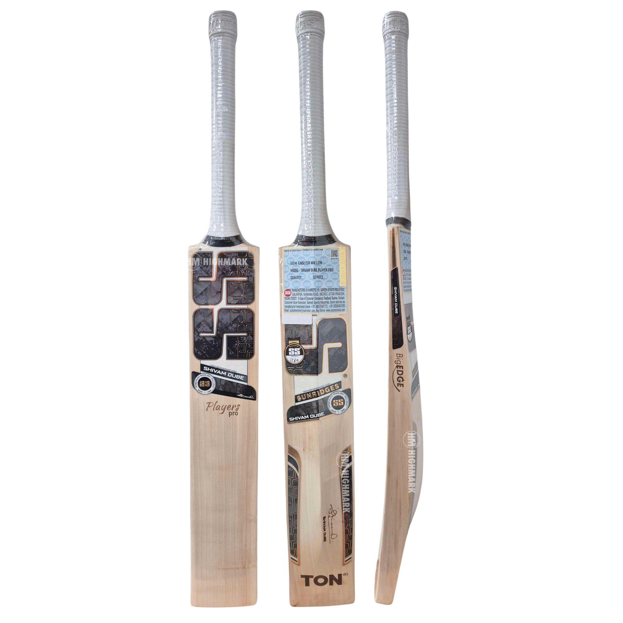 SS Shivam Dube Players Pro Grade 2+ English Willow Cricket Bat - Adult