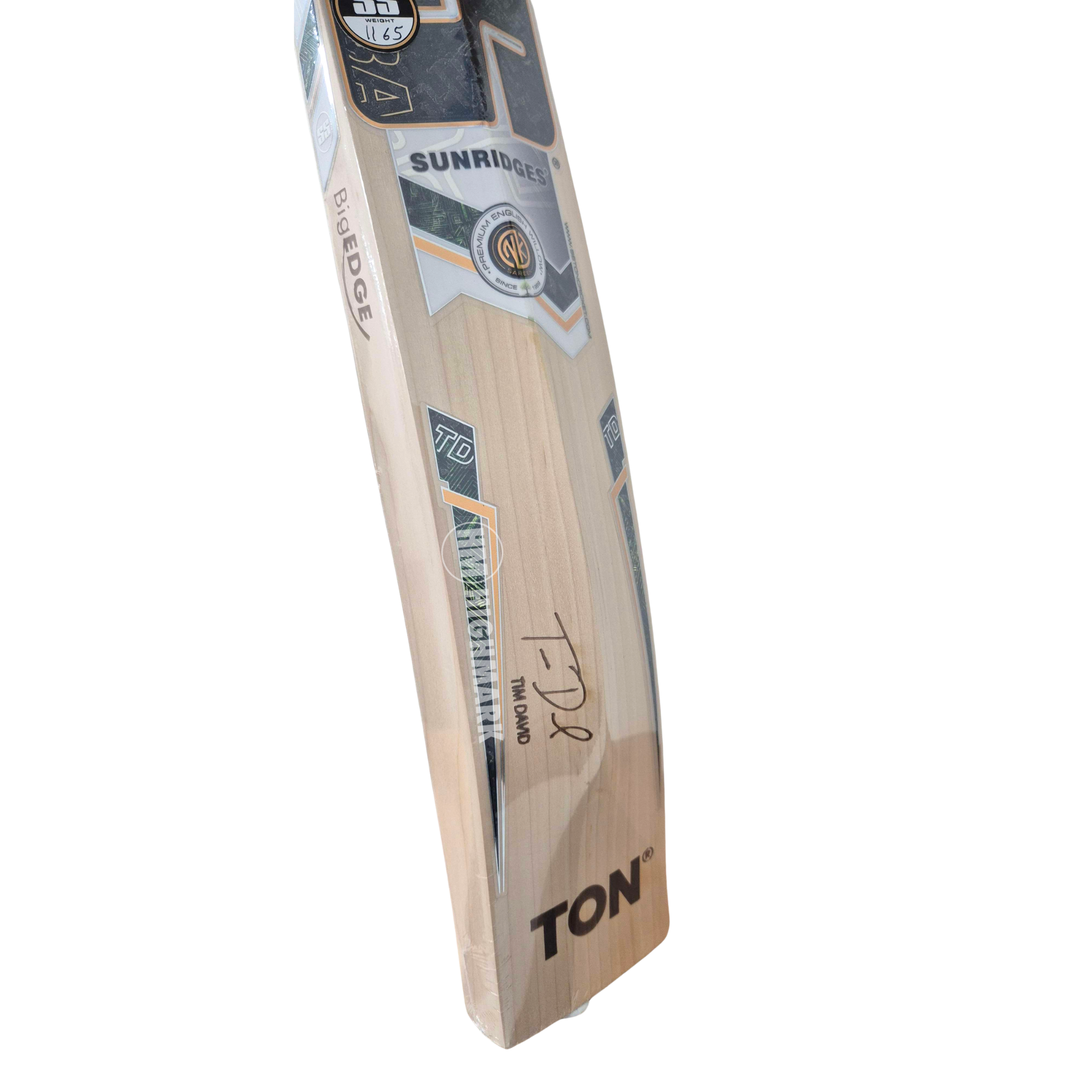 SS Tim David Players Pro Grade 2+ English Willow Cricket Bat - Adult