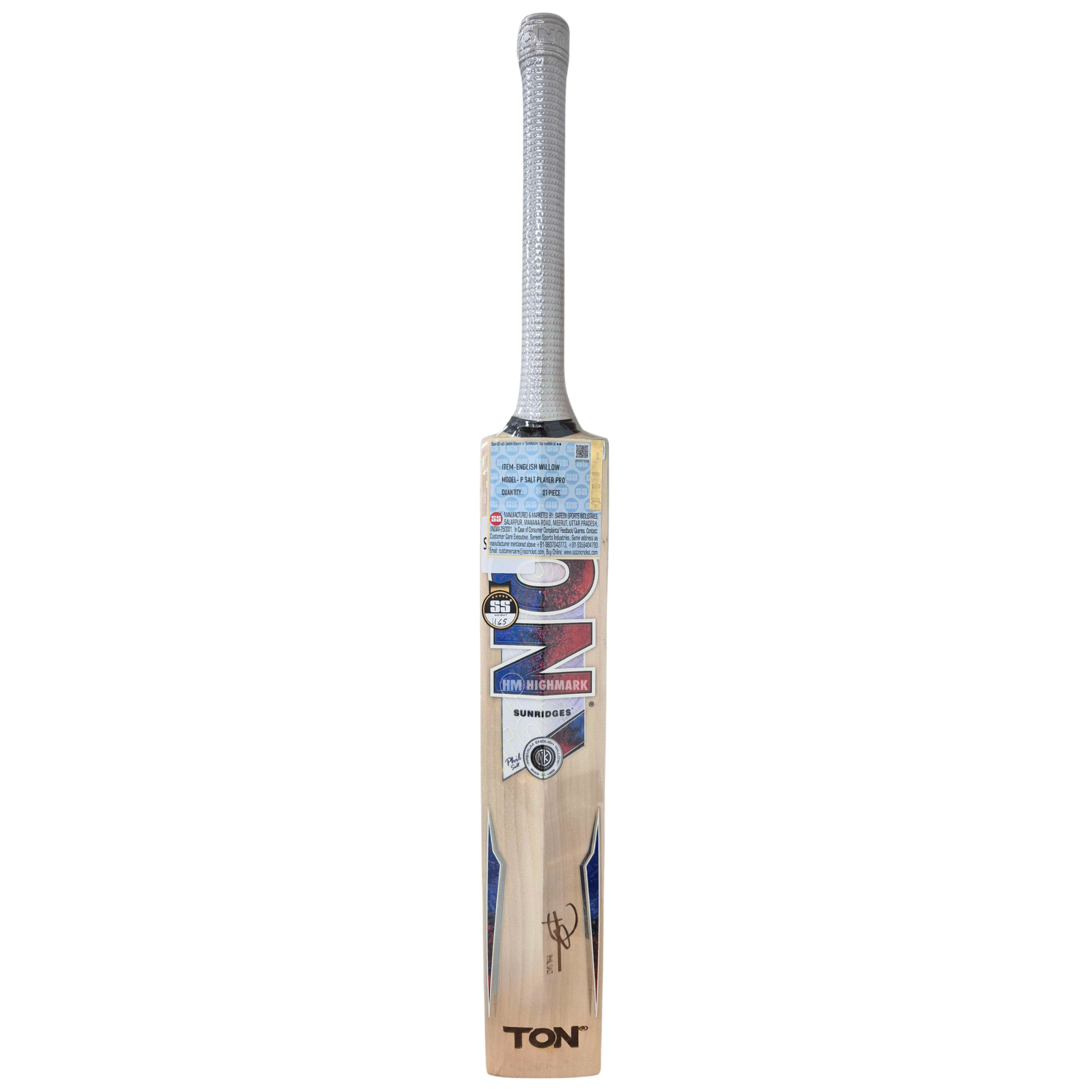 SS Phil Salt Players Pro Grade 2+ English Willow Cricket Bat - Adult