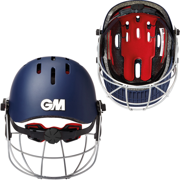 Gunn & Moore GM Purist Geo II  Steel Cricket Helmet (With Adjuster) Navy - Junior