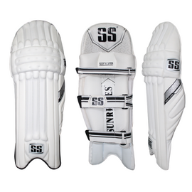 SS Test Players Batting Leg Guards White/Silver - Adult