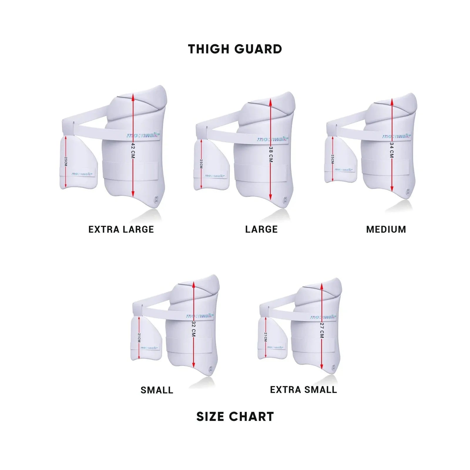 MOONWALKR 2.0 - Combo Thigh Guard - White [Sizes X Small - X Large]