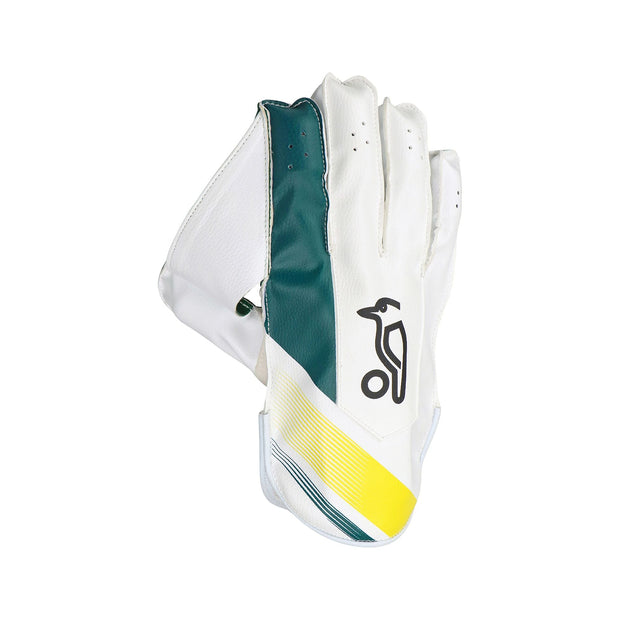 KOOKABURRA Pro 3.0 Wicket Keeping Gloves Green/Gold [Small Junior - Junior Sizes]