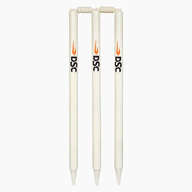 DSC Bleached & Polished Stumps - 6 Stumps with Bails