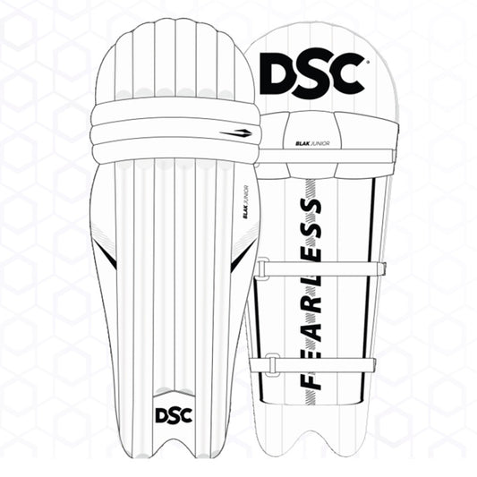 DSC Blak Junior Ambidextrous Batting Leg Guards'25/26 [Sizes 2X Small Junior - Small Junior]