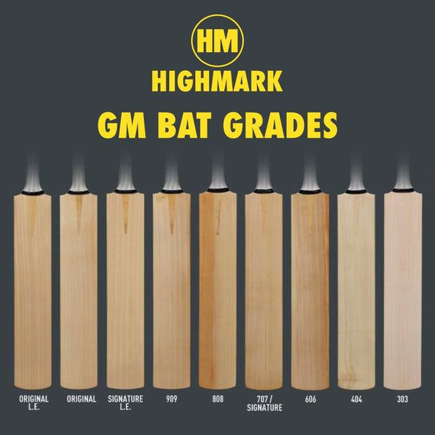 GUNN & MOORE GM Hypa 404 DXM L555 TTNOW Grade 3 English Willow Cricket Bat - Harrow