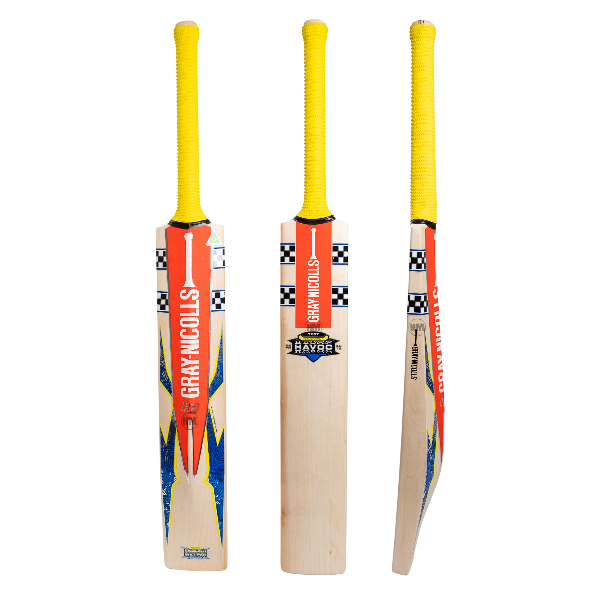 GRAY-NICOLLS GN Harry Brook Havoc Test Grade 1 English Willow Cricket Bat - Short Handle