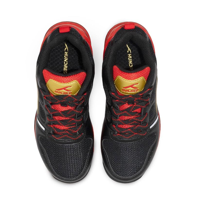 HUNDRED Blast Badminton Shoes - Black/Red/Gold