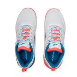 HUNDRED Blast Badminton Shoes - White/Turquoise/Orange
