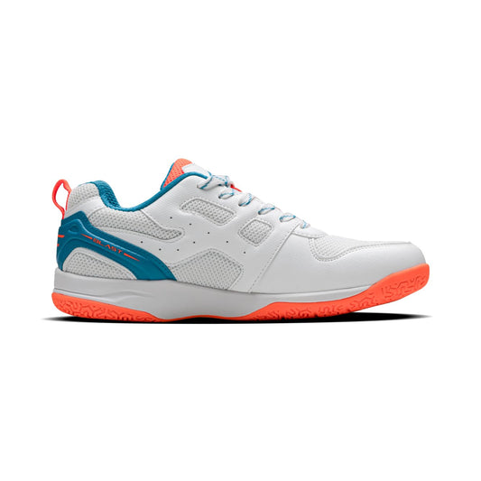 HUNDRED Blast Badminton Shoes - White/Turquoise/Orange