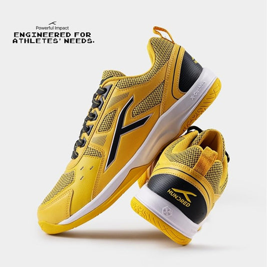HUNDRED Raze Badminton Shoes - Yellow/Grey