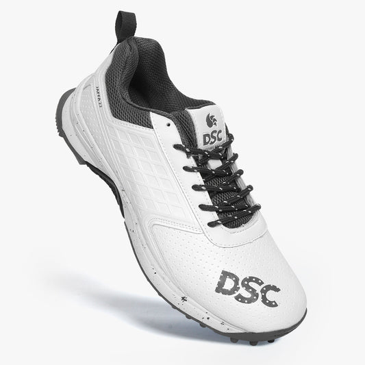 DSC Jaffa 22 Rubber Cricket Shoes - White/Grey [Sizes UK6-UK7]